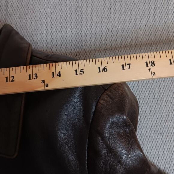 James & John ITALY Vintage Leather Jacket Womens Medium Euro4X Saddle Brown Boho - Picture 13 of 16